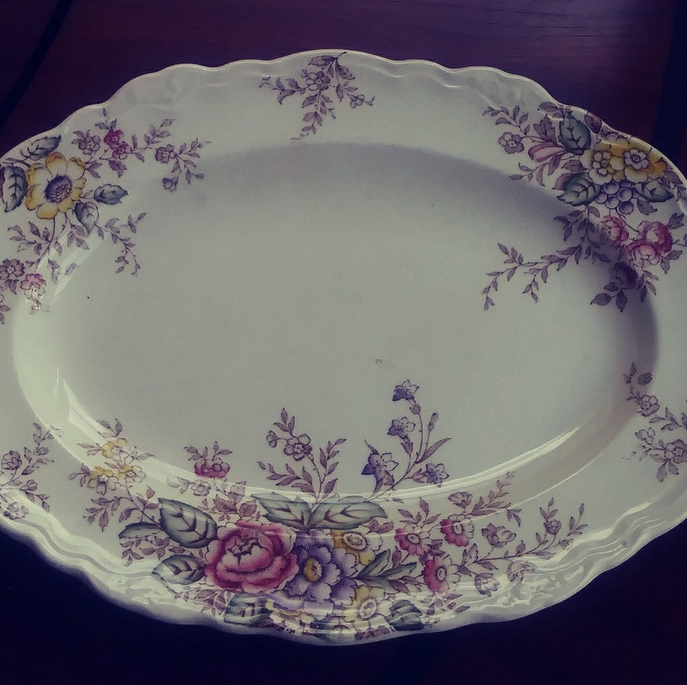 Antique 12" Oval Serving Platter